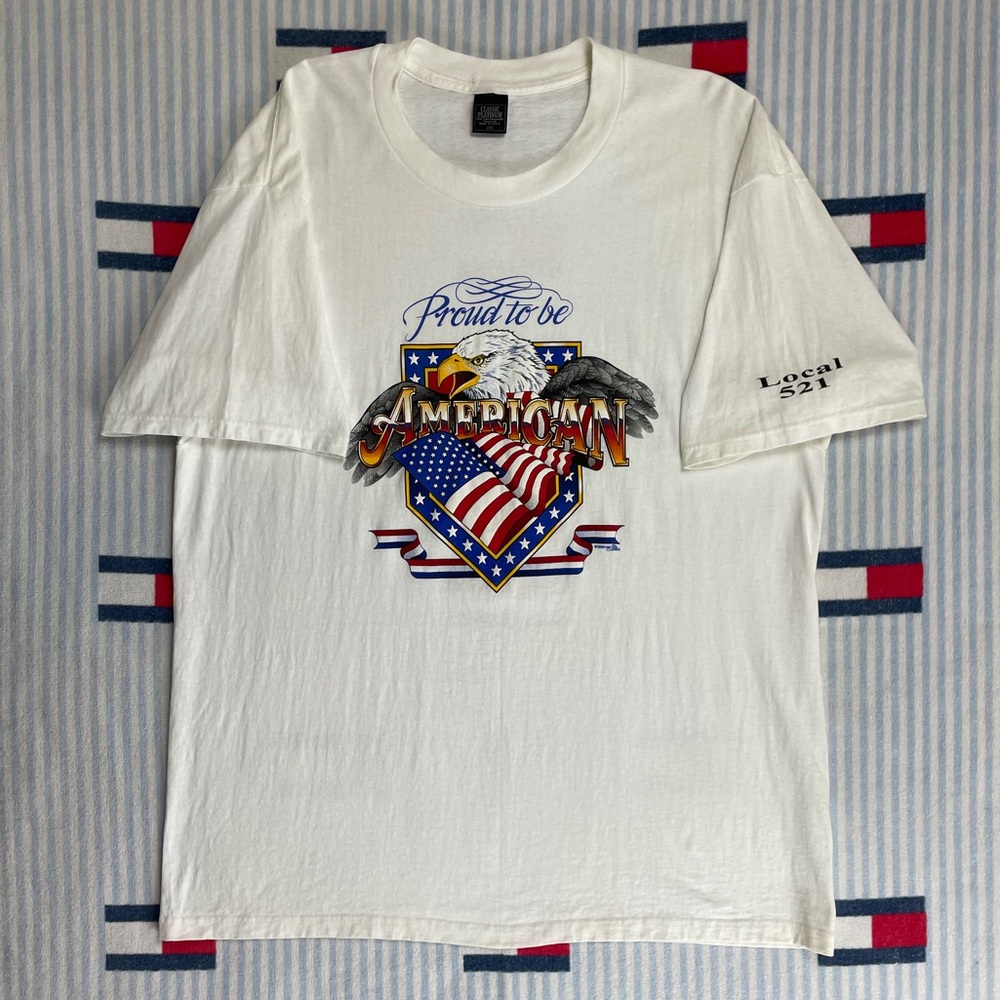Vintage Proud to be American Eagle Flag short sleeve tee shirt